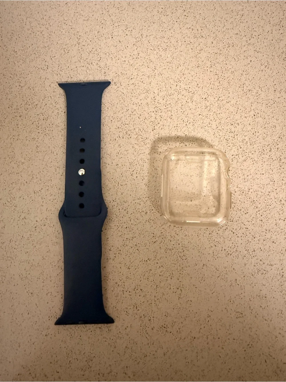 Apple Watch Navy Sports Band (S/M) with Protective Case for 45mm Watch